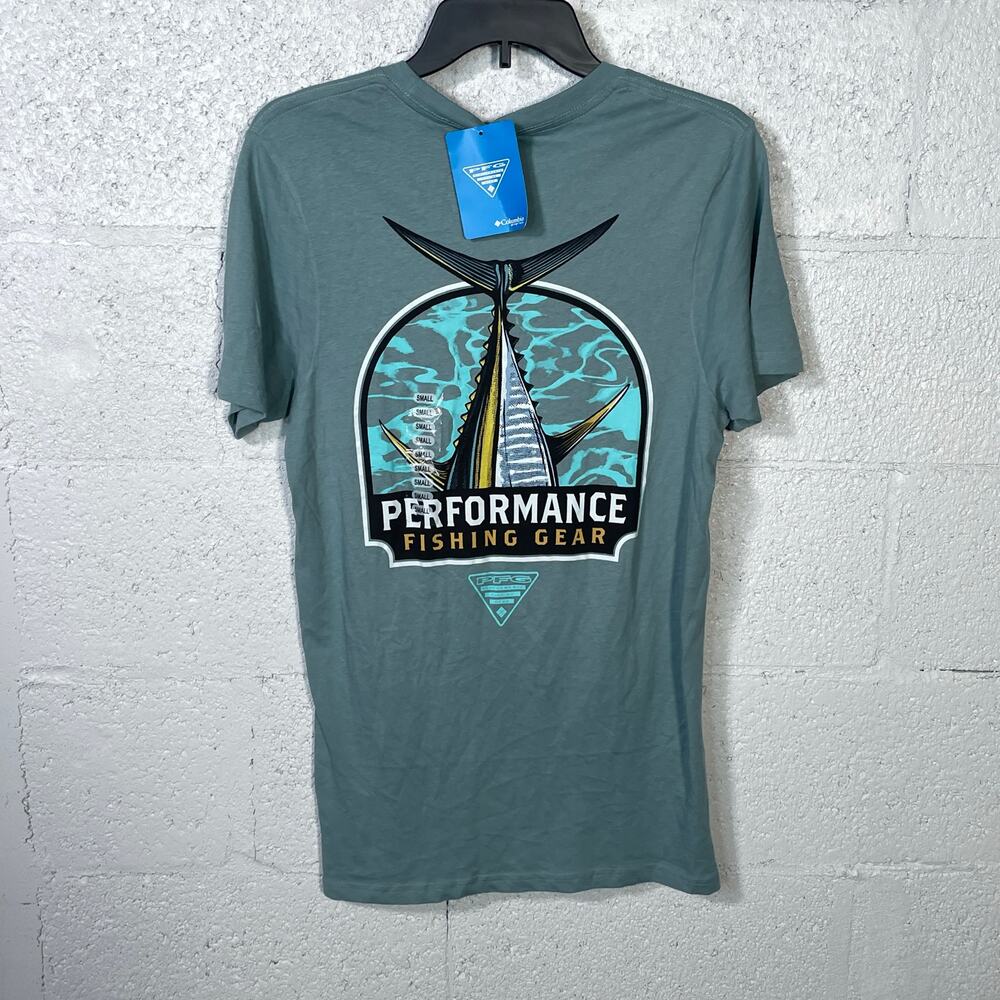 Mens Columbia Chev Short Sleeve Graphic T-Shirt - Storm small